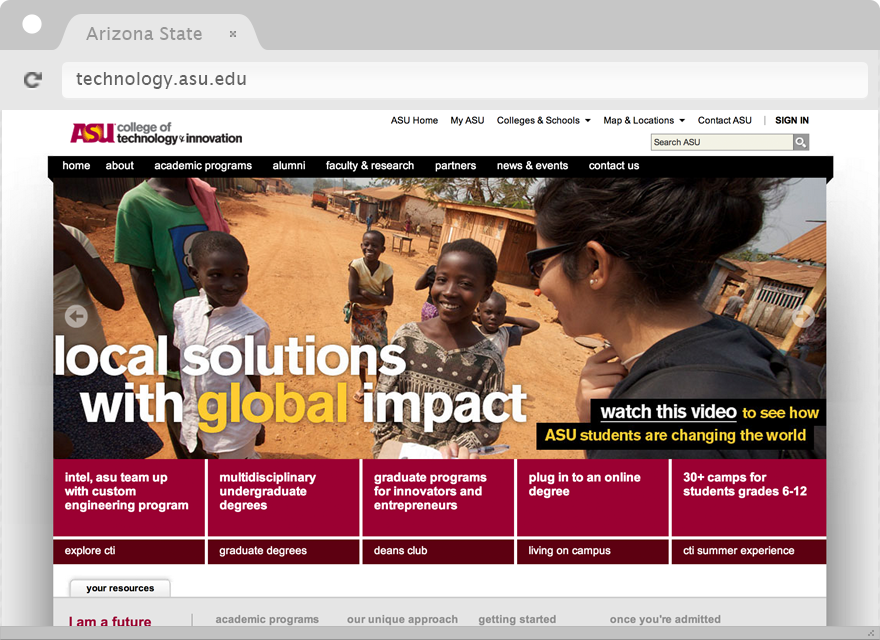 ASU CTI homepage 1